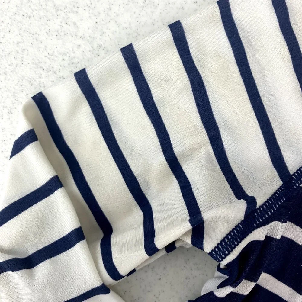 Hanna Andersson Stripe Rash Guard Navy Long Sleeve 4
